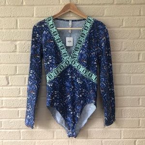 Free People V Neck Bodysuit